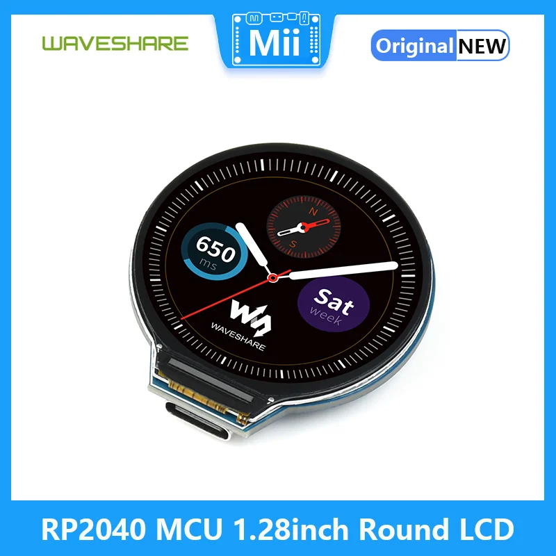 Waveshare MCU ����, 1.28 ��ġ ���� LCD ���ӵ��� �� ���̷ν����� ���� ����, 264KB SRAM, 10 M, 100 M ������ RP2040