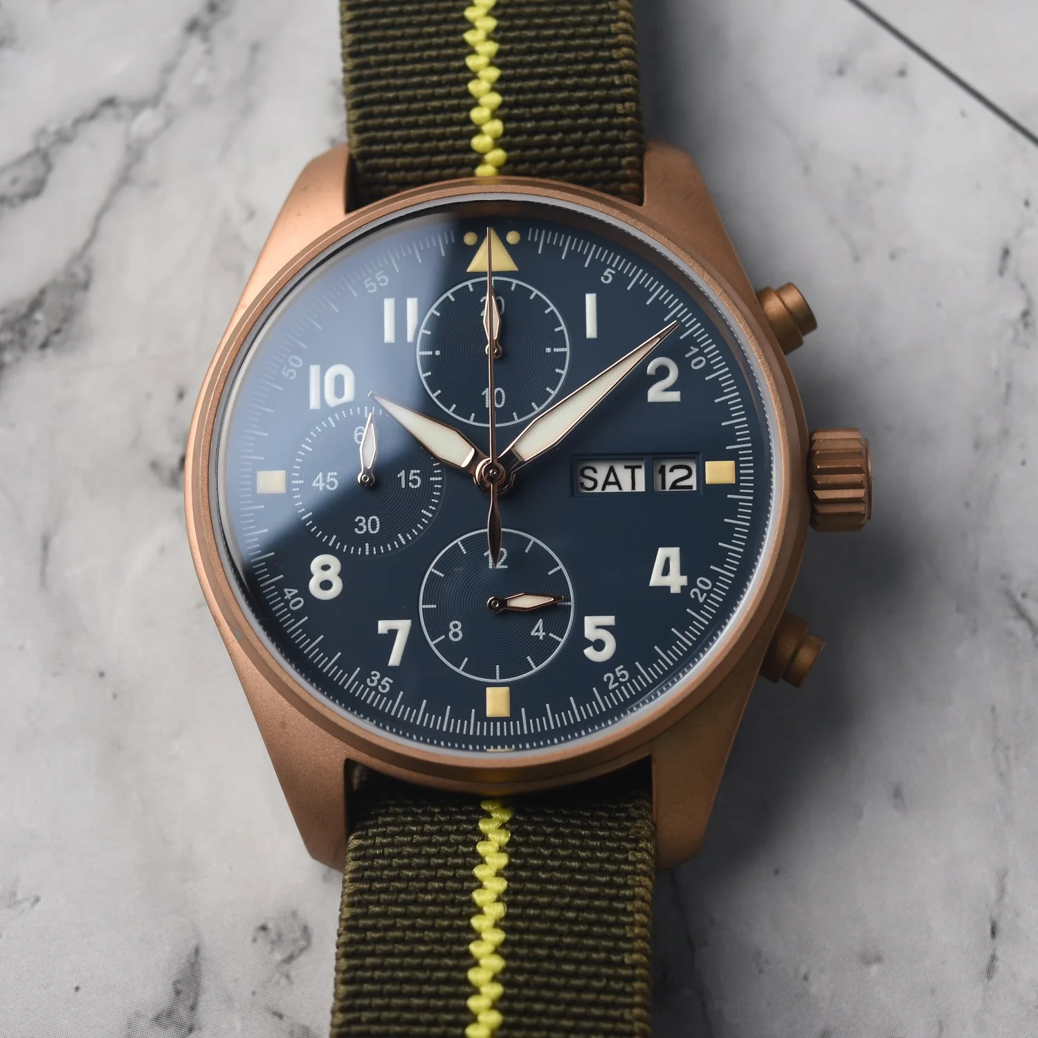 Hruodland 2025 New Men Quartz Watches 6S00 Retro Sapphire Crystal Waterproof 100M Chronograph Pilot Reloj Hombre 6