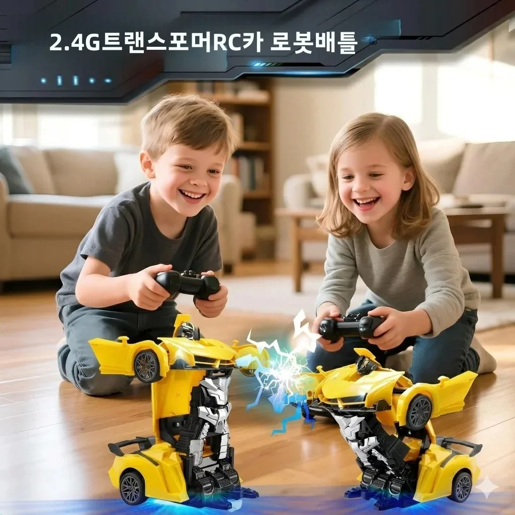 2 in 1 RC 변신 자동차 로봇 리모컨 변형 레이싱 자동차 원키 자동 변신 드리프트 장난감 남자아이 선물