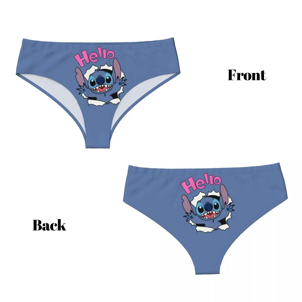 Kawaii Stitch Cartoon Women Underwear Brief Full Coverage No Show Hello Stitch Ladies Panties 4