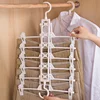 Folding Trouser Rack Multi-Functional Multi-Layer Clothes Hanger Household Non-Marking Non-Slip Magic Trouser Clip Wardrobe Stor 4