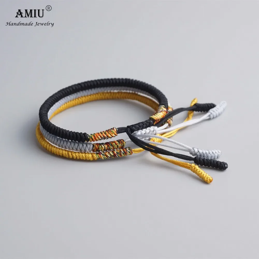 Bracelets Knots Rope Multi Color Tibetan Buddhist Lucky Charm 3PCS For Women Men rope bracelet