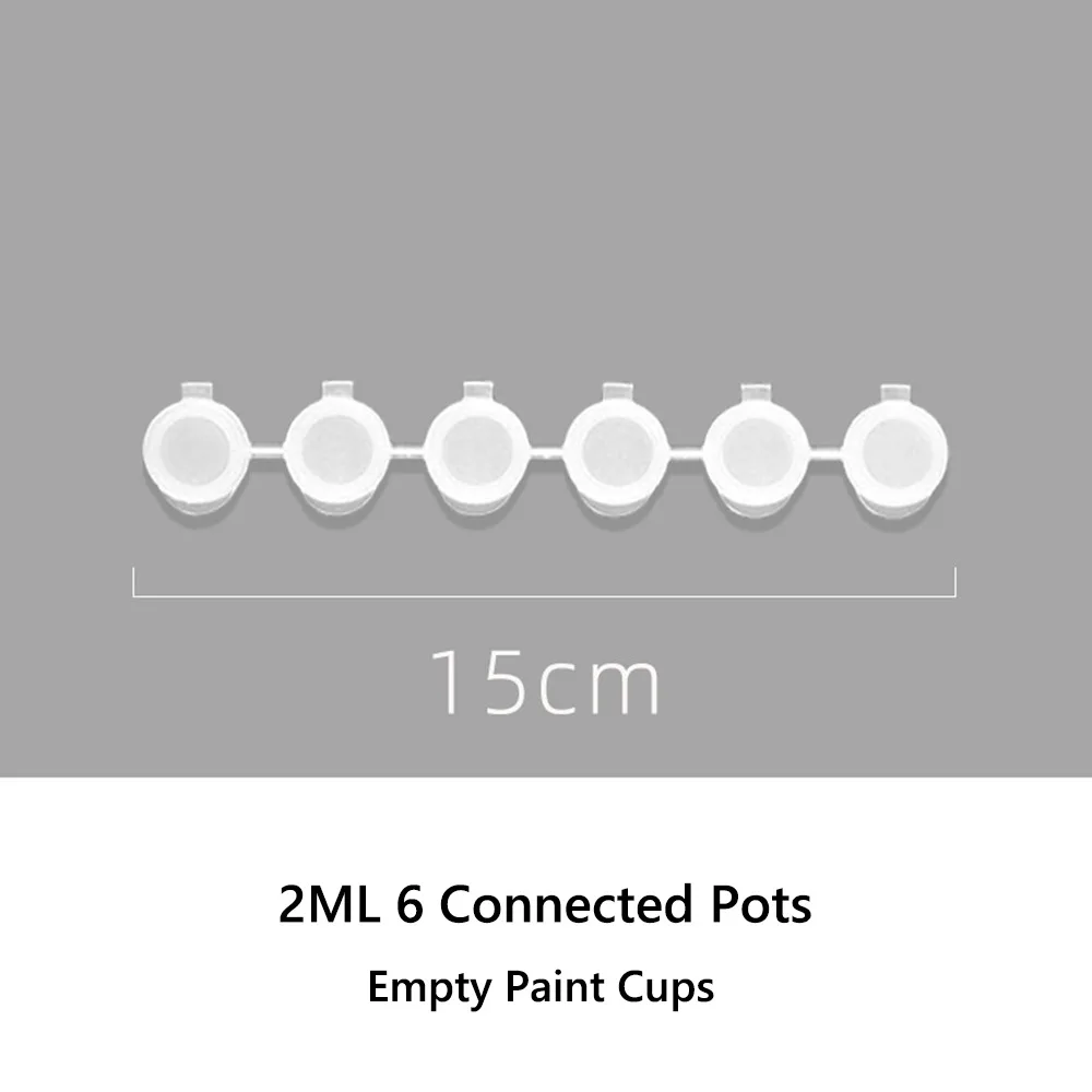 컴팩트 디자인 플라스틱 안료 스트립 2ml/3m/5ml 6/8 연결 포트 빈 페인트 컵 안료 용기 미술 공예