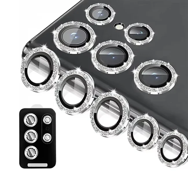 Ultra HD Glitter Diamond Metal Ring Camera Glass Lens Protector