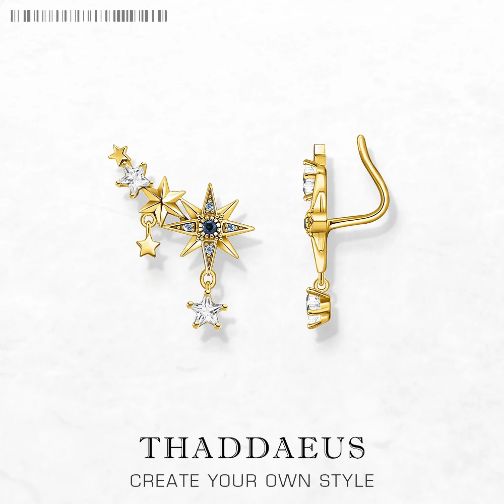 Royalty Sea Of Stars Orecchini In Oro Ear Climber Gift For Women New Bohemia Fine Jewelry In Argento Sterling 925