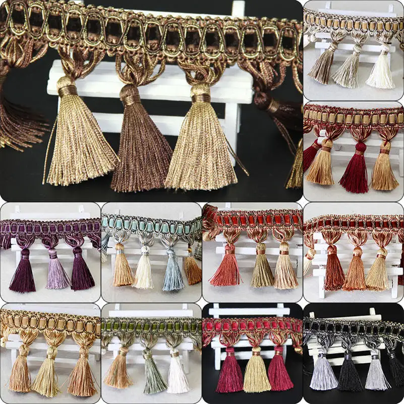 Curtain Edging Sewing Trims Tassel Fringe Upholstery DIY Door Cushion Decor 1M
