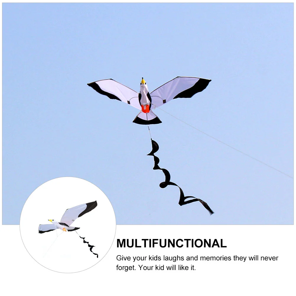 3D Seagull Kite Kids Kites Toy Cloth Outdoor with Long Tail Toys Games Children’s for Funny 4