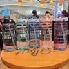 2 Liter Water Bottle with Straw Female Jug Girls Portable Travel bottles Fitness Bike Cup Summer Cold Water Jug with Time Marker 2