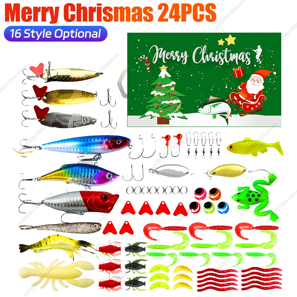 Christmas Fishing Advent Calendar Fishing Goods Advent Calendar Lures Christmas Supplies Gift for Father Boyfriend