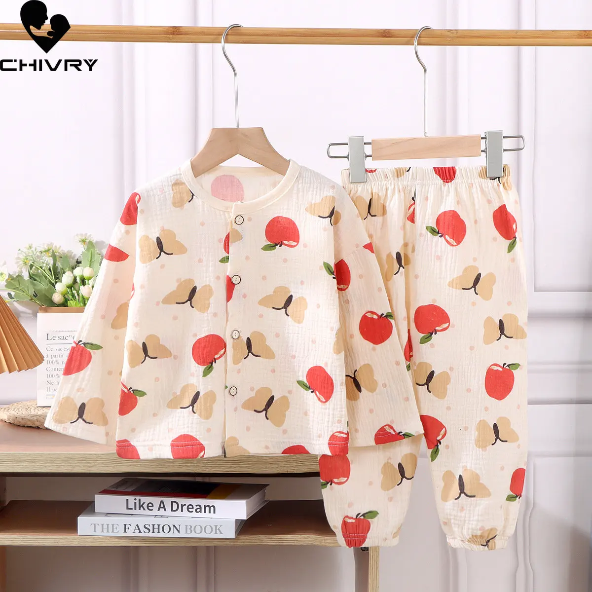 

Kids Boys Girls Pajamas Sets 2023 Summer Cotton Linen Thin Cartoon Long Sleeve Shirt Tops with Pants Baby Breathable Home Wear
