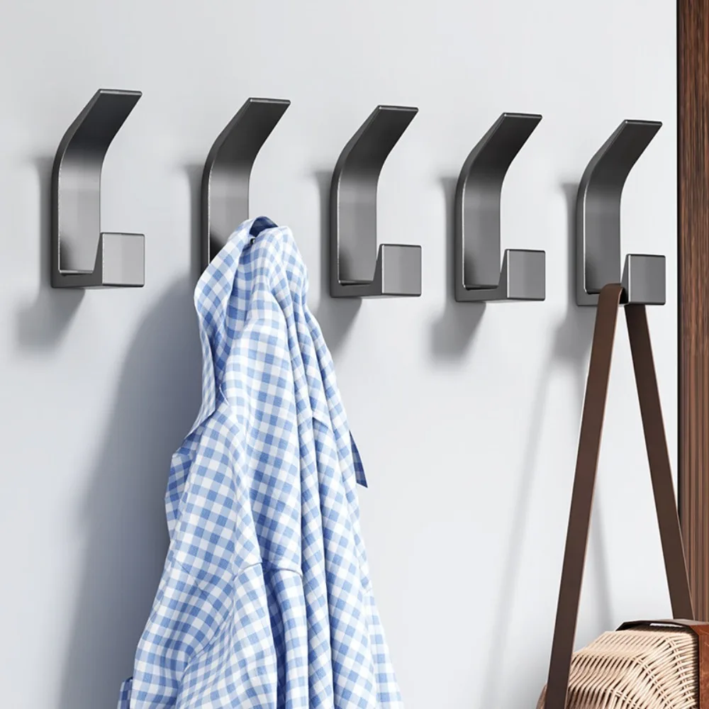 5PCS Wall Hooks No Drilling Double Hook Hanger Robe Hook Towel Key Holder Multifunctional Clothes Coat adhesive hooks wall hanger wall clothes hook kitchen hook suction cup hooks towel hook