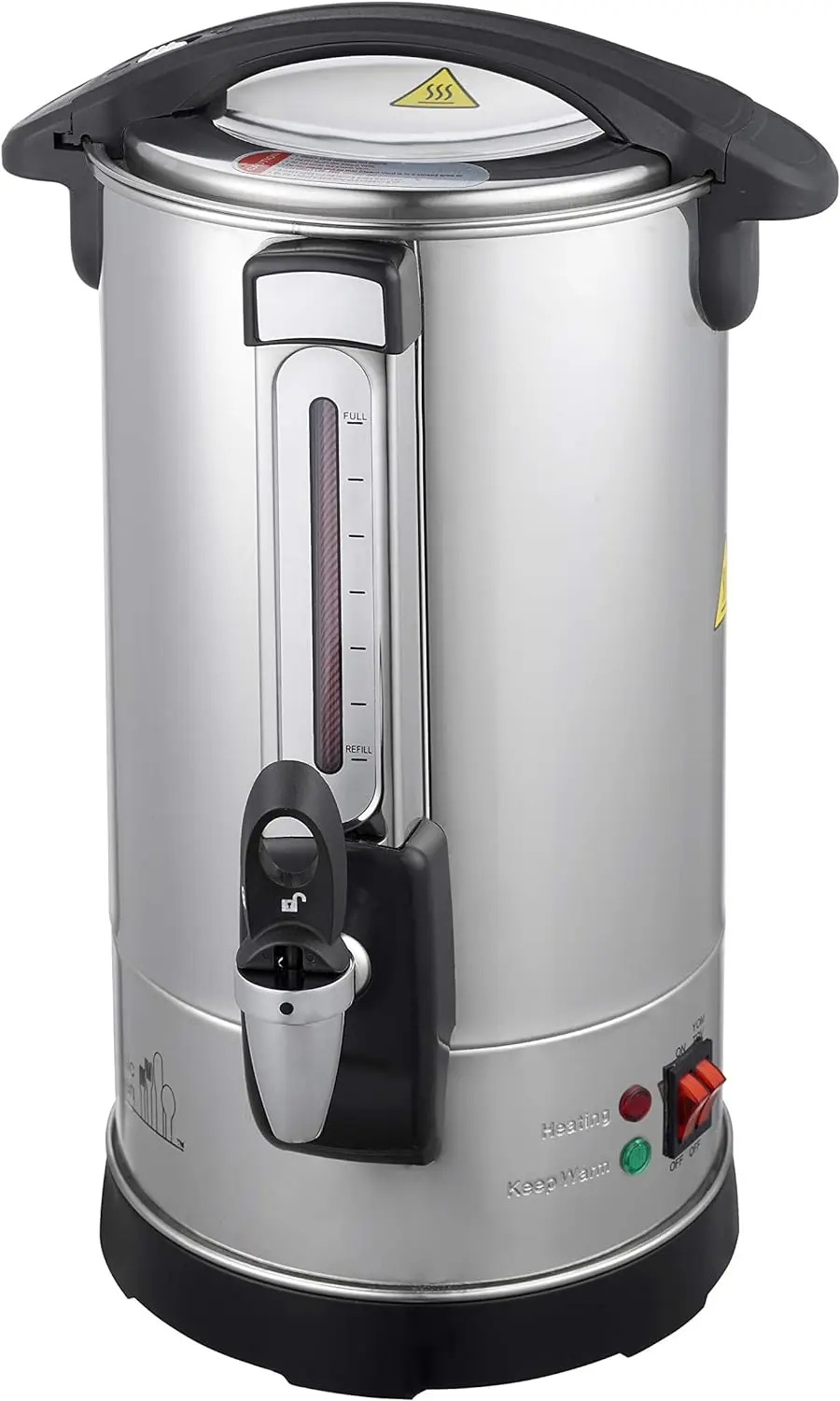 

Cup Capacity Hot Water Boiler Urn with new Twisloc˜ Safety Locking Tap, Metal Spout, Stainless Steel Double and a Unique Circu
