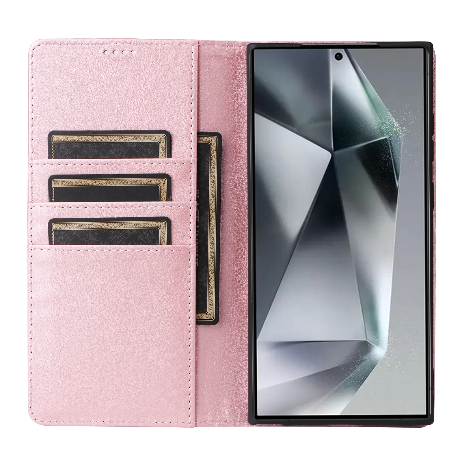 Premium PU Leather Wallet Phone Case with Card Slots and Magnetic Closure