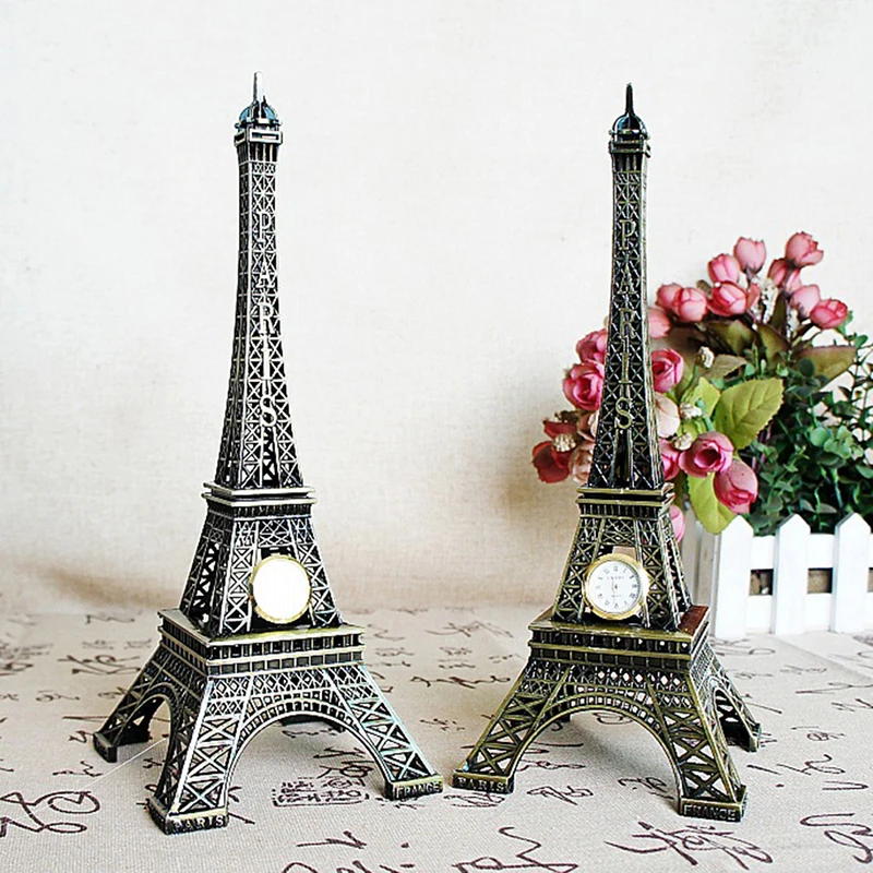 Mini Paris Torre Eiffel Modello Scrivania Figurina Statua Artigianato Souvenir Lega