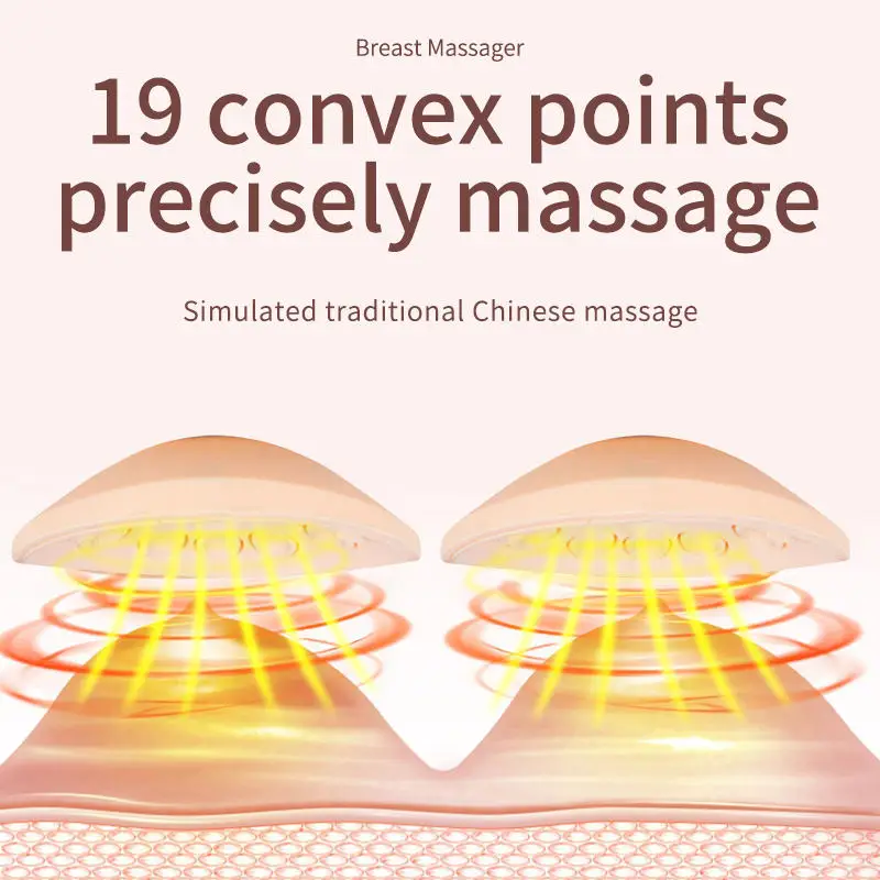 Breast Enhancement Instrument Red Light Massage Therapy Chest Massage Pad Hot Compress Wireless Vibration