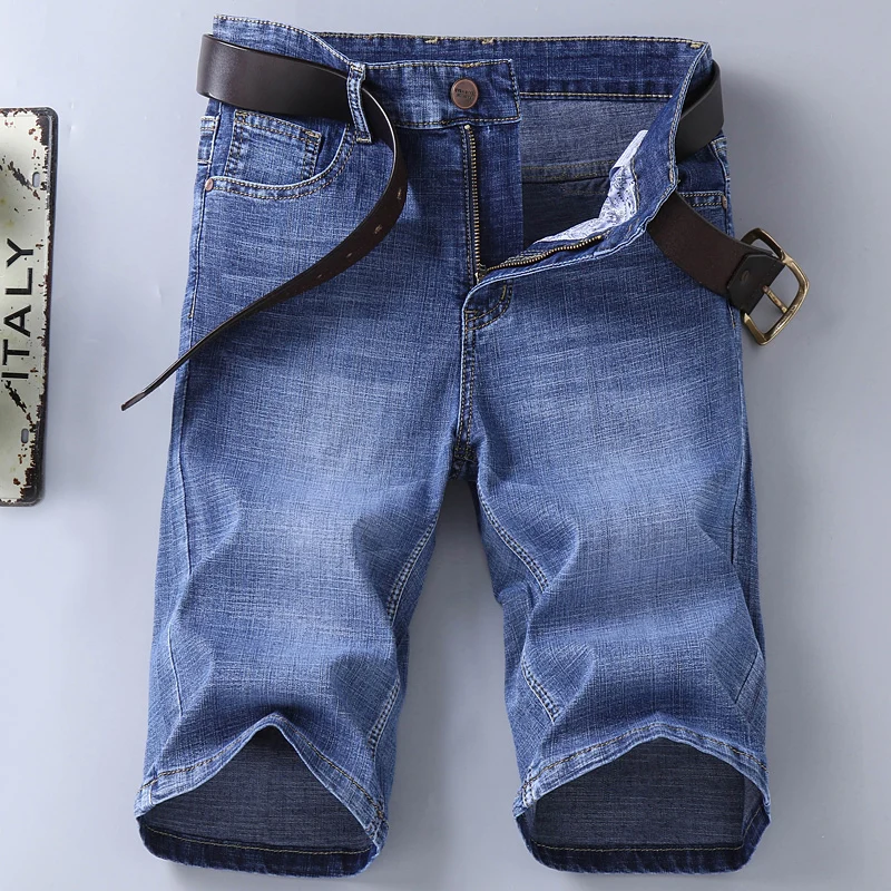 Men Jeans Summer Shorts Denim Pants Stretch