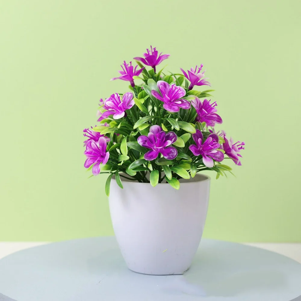 Artificial Bonsai Plant - Small Potted Flower Ornament for Home Wedding Office Decor