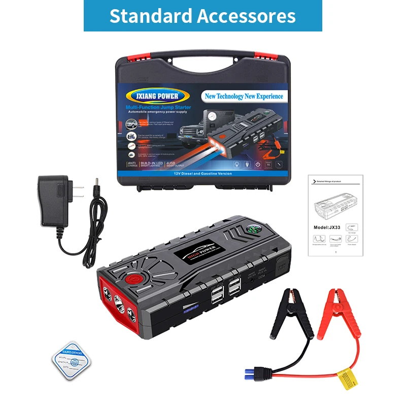 99900mAh Car Jump Starter Power Bank 5000A Auto Emergency Battery Booster Starting Device Charger Diesel Petrol Cars Camping