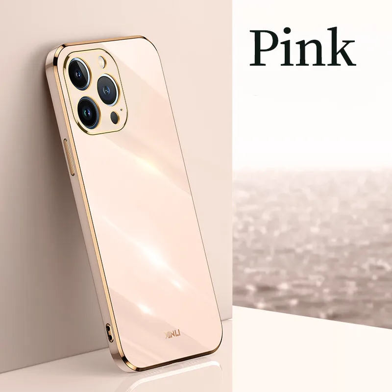 Elegant Solid Color Plating Phone Case with 6D Design