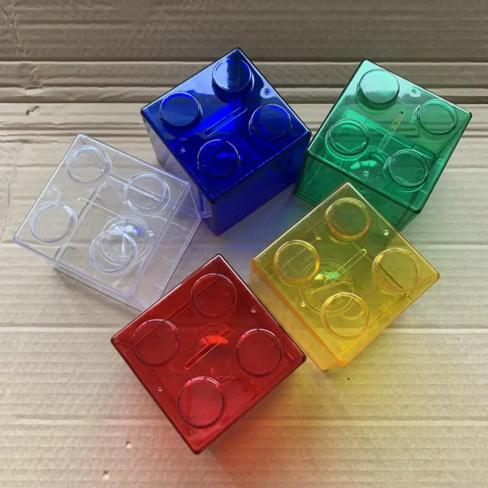 Money Box Building Block Saving Box Transparent Plastic Blocks Piggy Bank Coin Storage Case Change Boxes Kid Toy Gift Home Decor 5