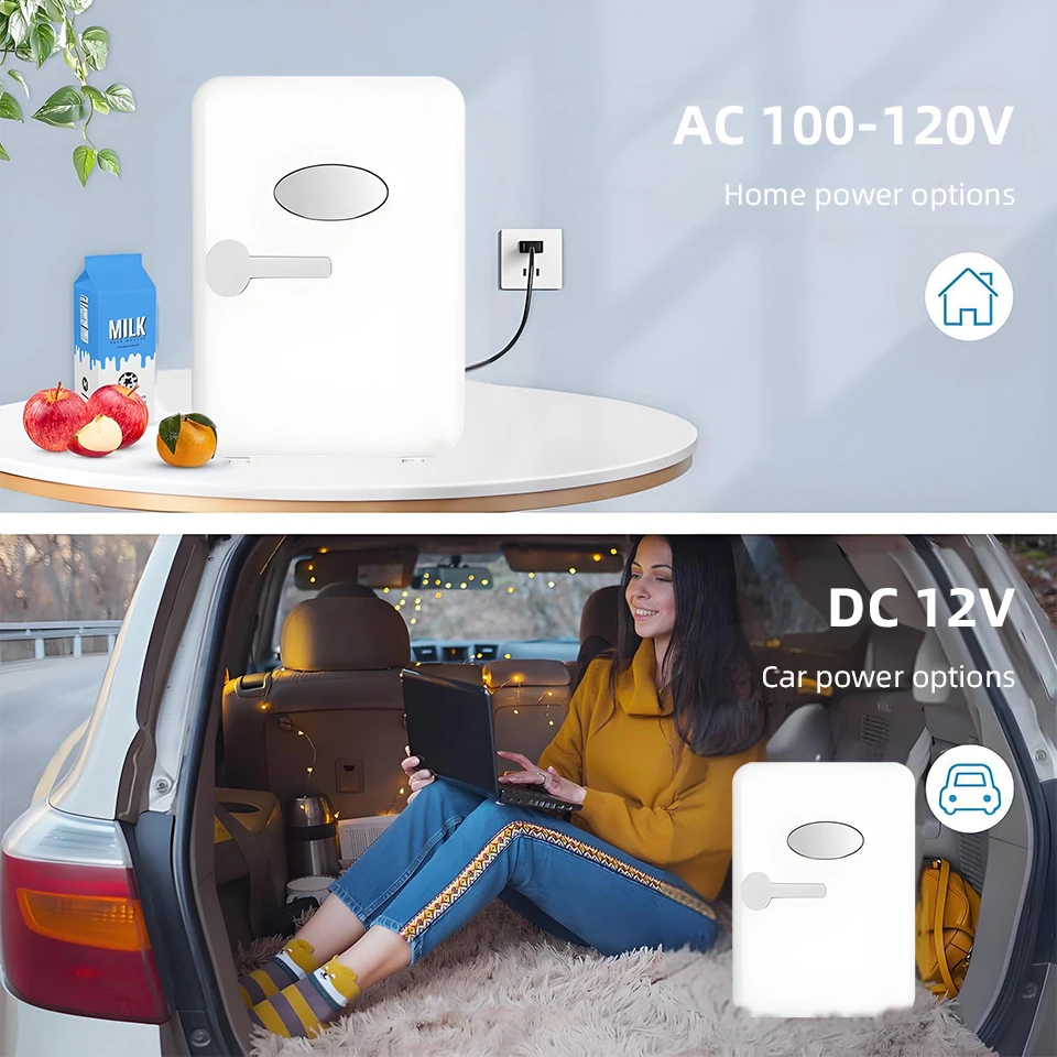 Portable 4L Mini Beauty Fridge Car & Home Dual Use Cooling Heating Refrigerator Skincare Cosmetics Makeup Face Fridge for Travel 6