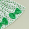 Girls St Patrick s Day Dress Casual Shamrock Print Cute Bow Sleeveless A-Line Dress for Spring Celebration Adorable Outfit 1