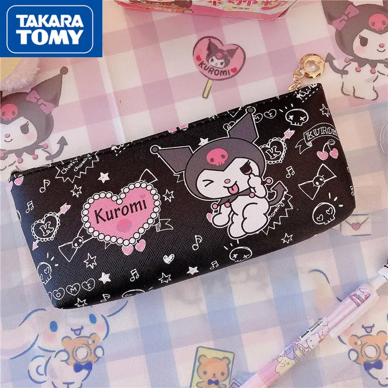 

TAKARA TOMY Cartoon Hello Kitty Waterproof and Dirty-resistant Leather Pen Bag Student Large-capacity Ballpoint Pen Storage Bag