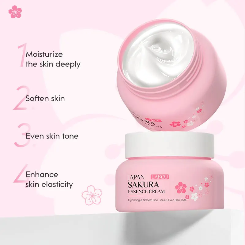 2pcs LAIKOU Japan Sakura Essence Face Cream Cherry Blossom