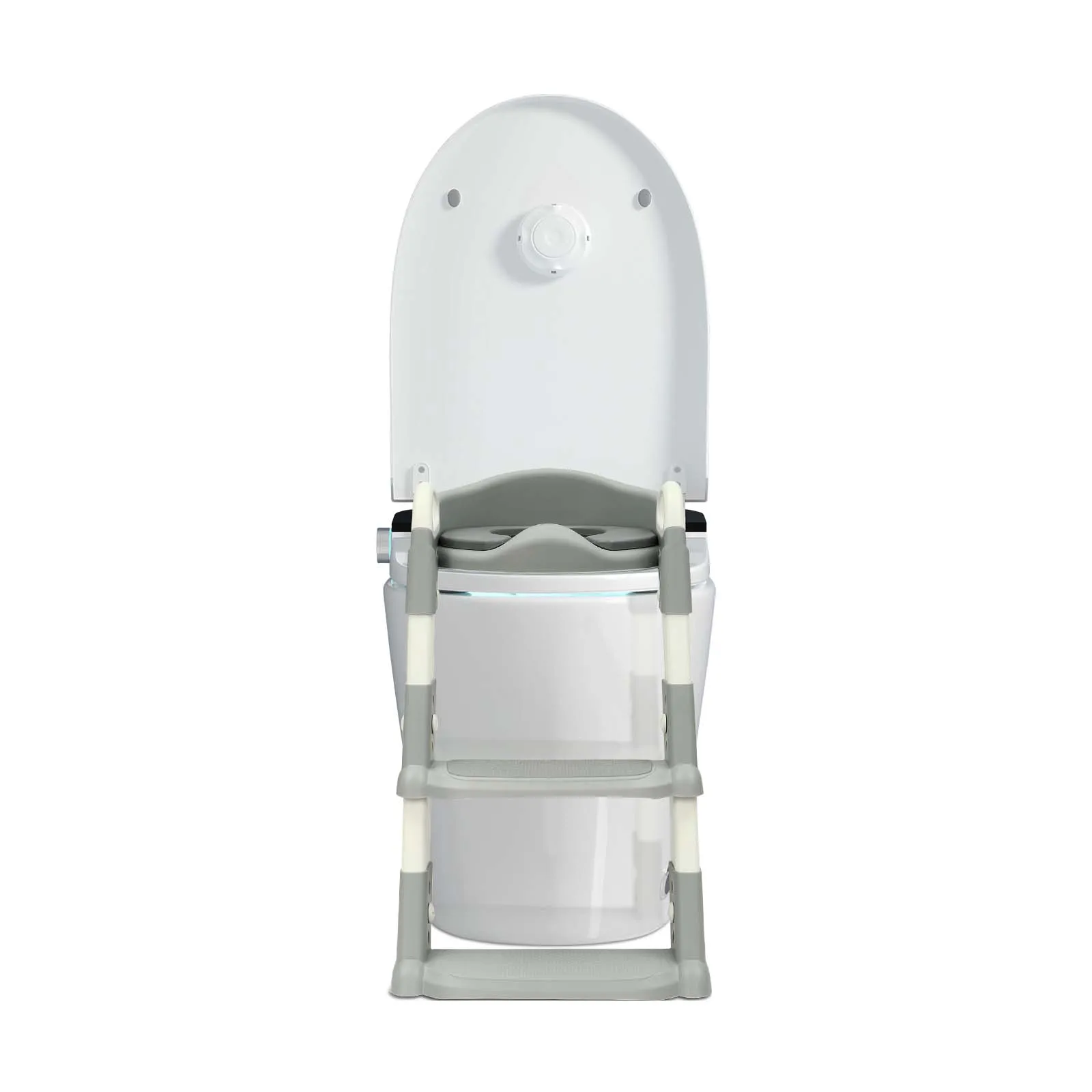 Kinder-Toilettensitz mit Treppe, verstellbarer 6-Höhen-Klapp-Töpfchentrainer für Kleinkinder von 2–7 Jahren, rutschfeste Stufen und Griffe – Detail 10