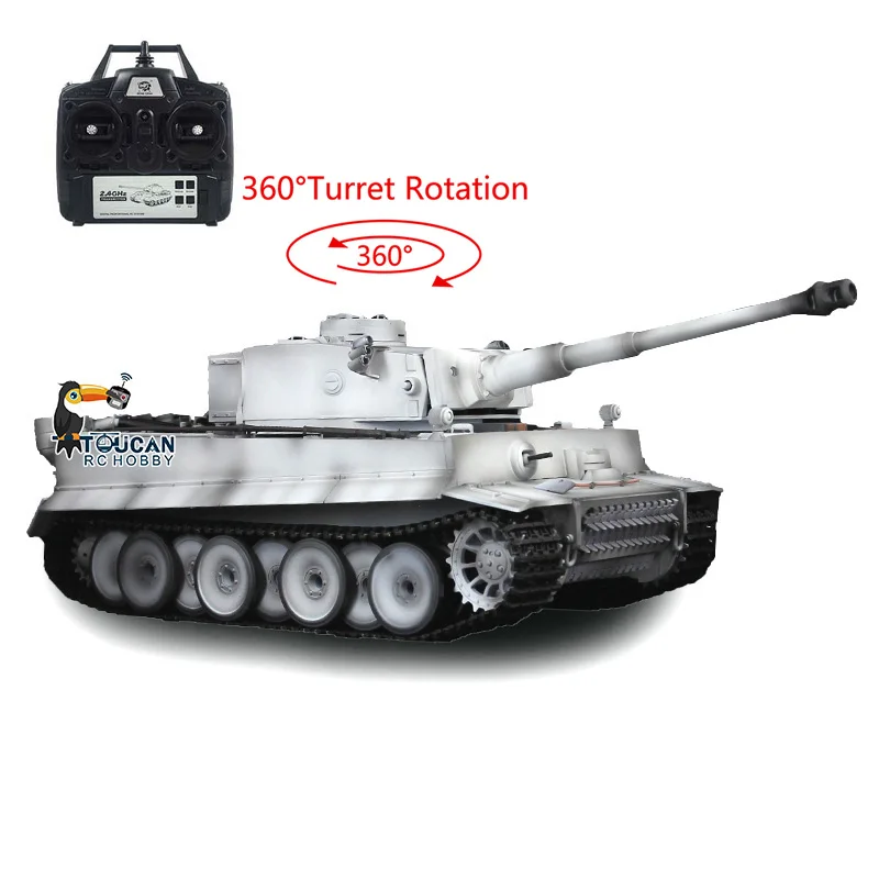 1/16 HENG LONG 7.0 메탈 타이거 I RTR RC 탱크 3818 360도 회전 포탑 TH17280-SMT4 포함