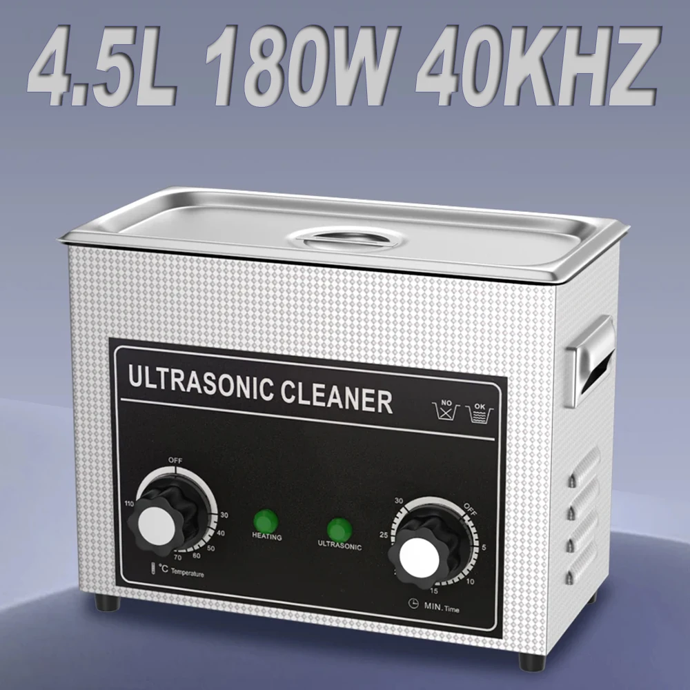LEADSONIC Ultrasonic Cleaner Bath 4.5L 300*150*100mm Washing Machine Ultrasound Home Appliance With 30 minute Timer and Heater