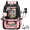 2025 New Dandys World Printed School Bag Teenage Fashion Girl Backpack Dandy's World Pattern USB Charging Schoolbag Travel Bags 1