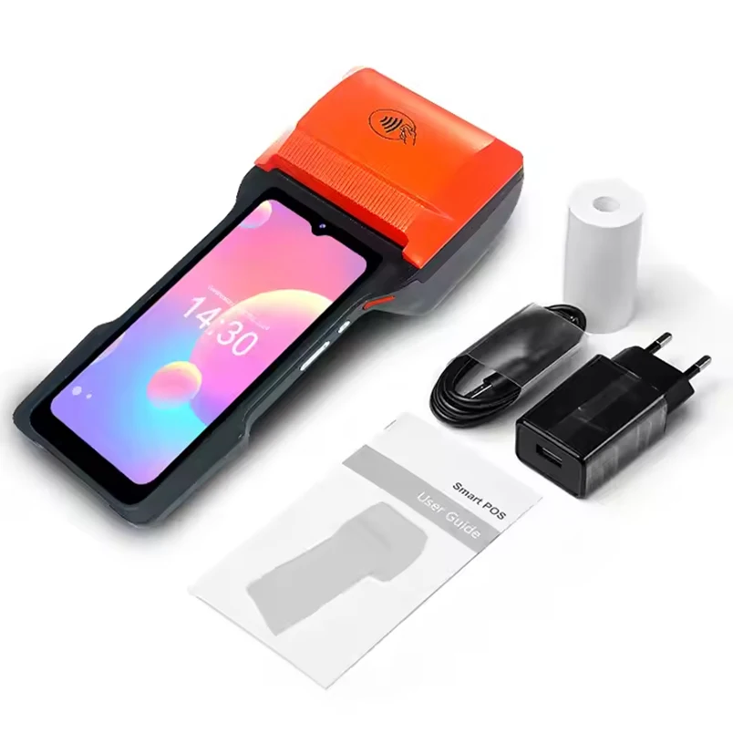 6.5 inch Android 14 Mobile POS 3G+32G Memory, 2D Scanner PDA with 80mm Printer, Loyverse Shopify POS APP Supported