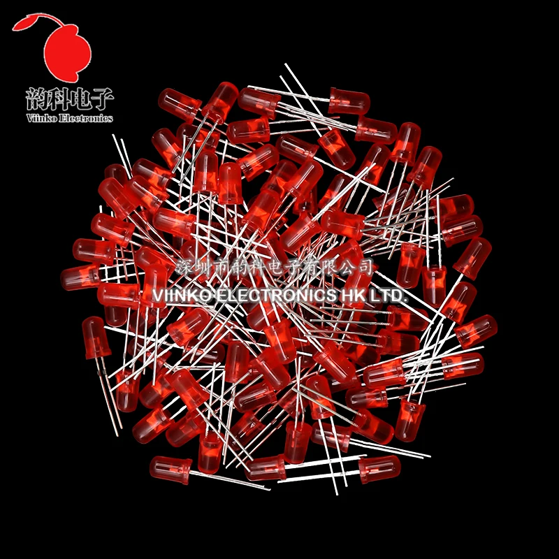 LED Diode 5mm F5 Assorted Kit White Green Red Blue Yellow Orange Pink Purple Warm White DIY Light Emitting 100pcs