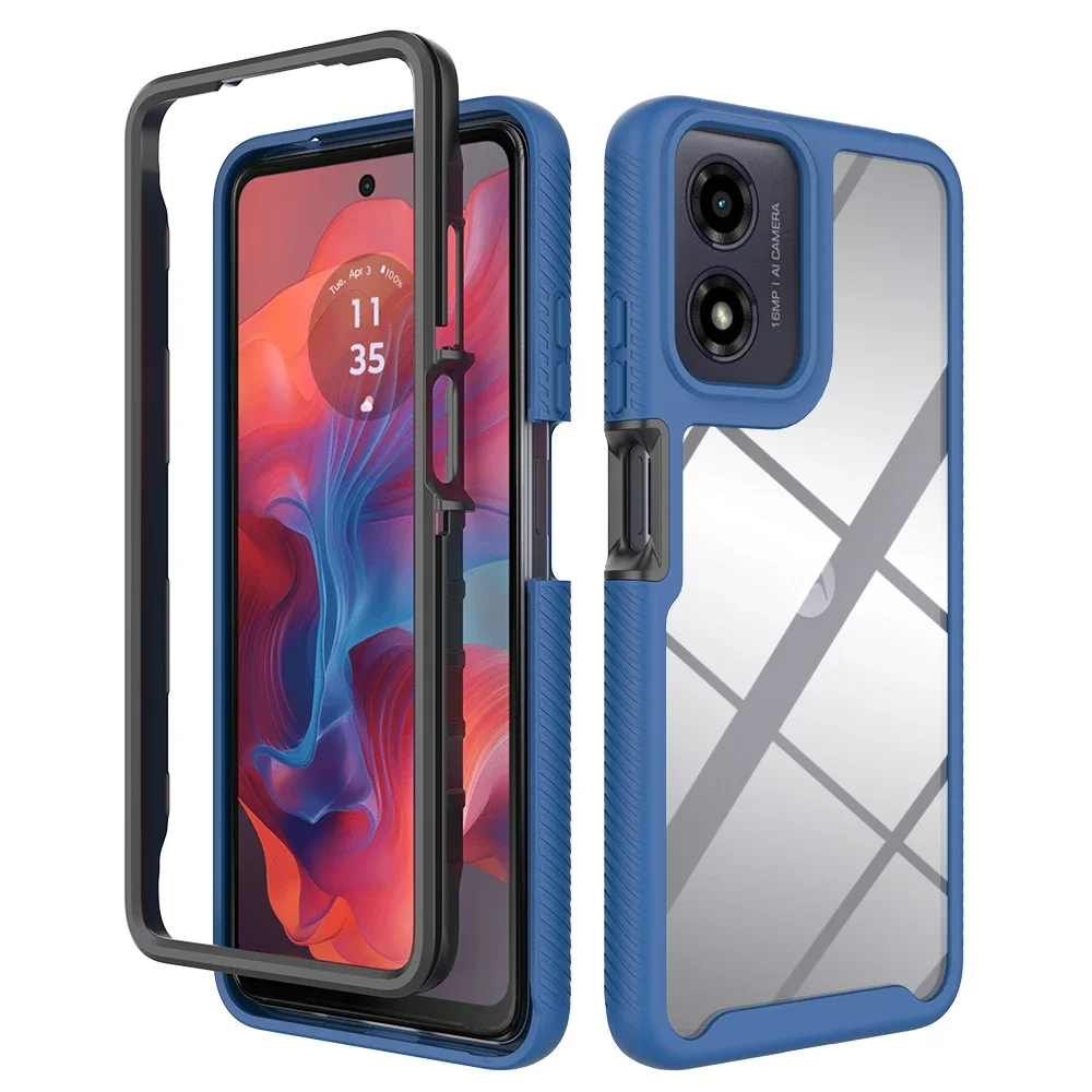 Transparent Hybrid TPU/PC Sky Case - Rugged Two-Layer Shockproof Back Cover