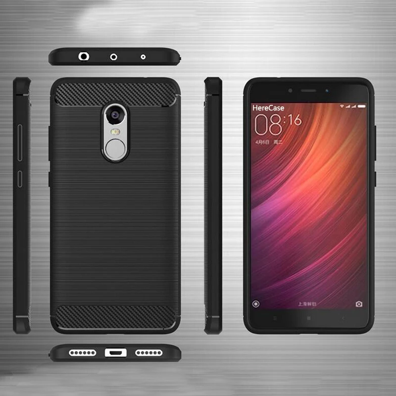 Redmi Note 4 Shockproof Silicone TPU Bumper Carbon Cover Case