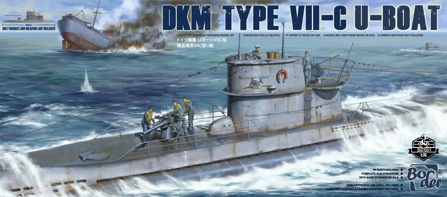 

Border BS001 + BR002 + BR003 масштаб 1/35 DKM Тип VII-C U-лодка и командиры (набор из 5)+ (набор из 6) набор моделей