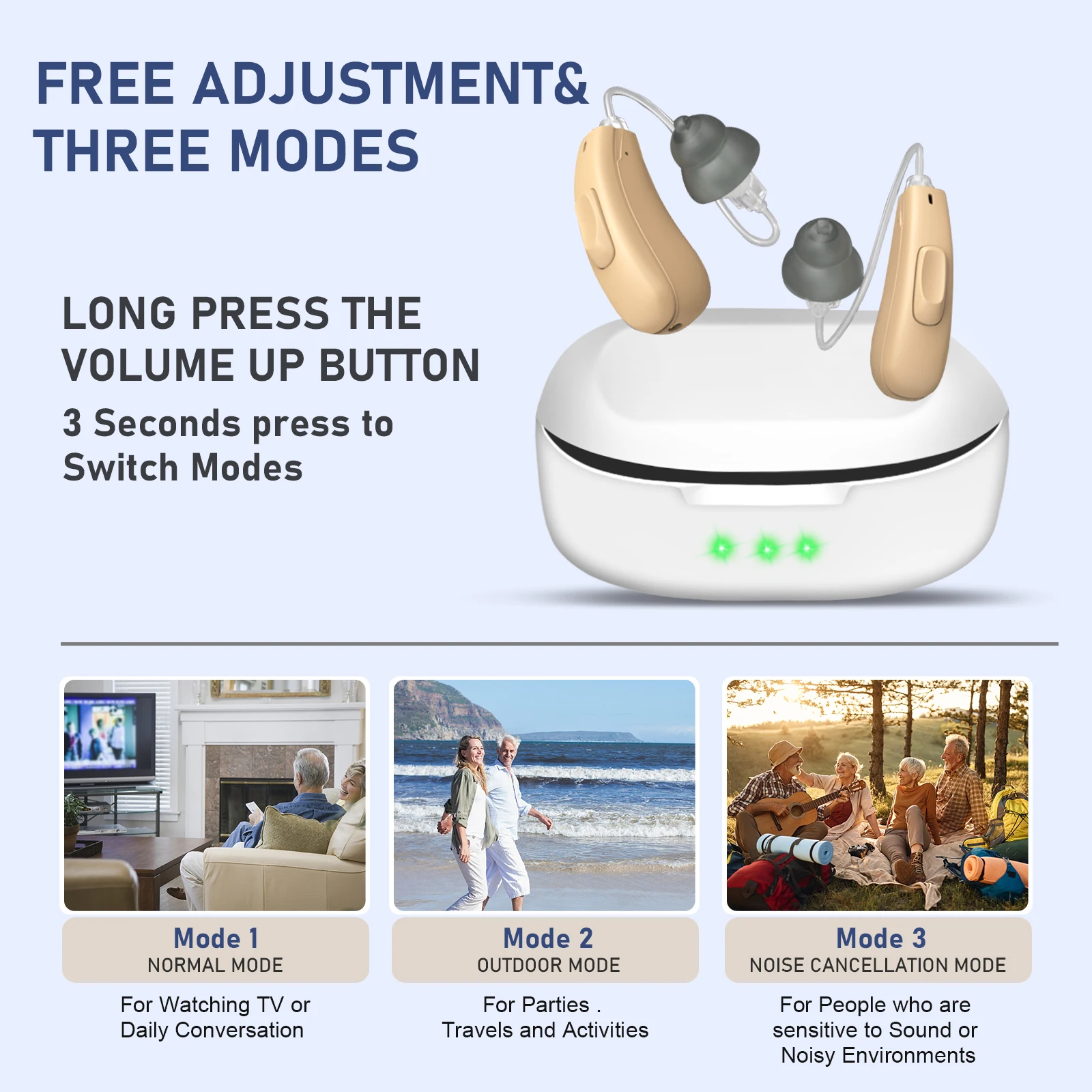 Hearing Aids for Seniors 11 Channels OTC Hearing Aids with Noise Cancelling Real Voice BTE Hearing Amplifiers Audifonos 4