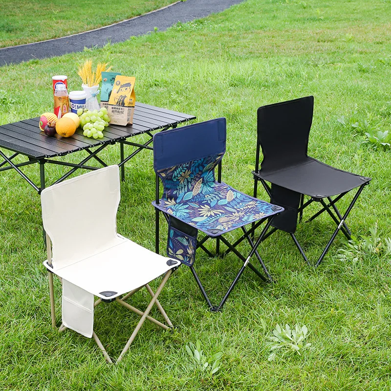 Outdoor Portable Folding Fishing Chair Backrest Sketch Chair Picnic Table  and Chair Aluminum Alloy Table and Chair Set - AliExpress