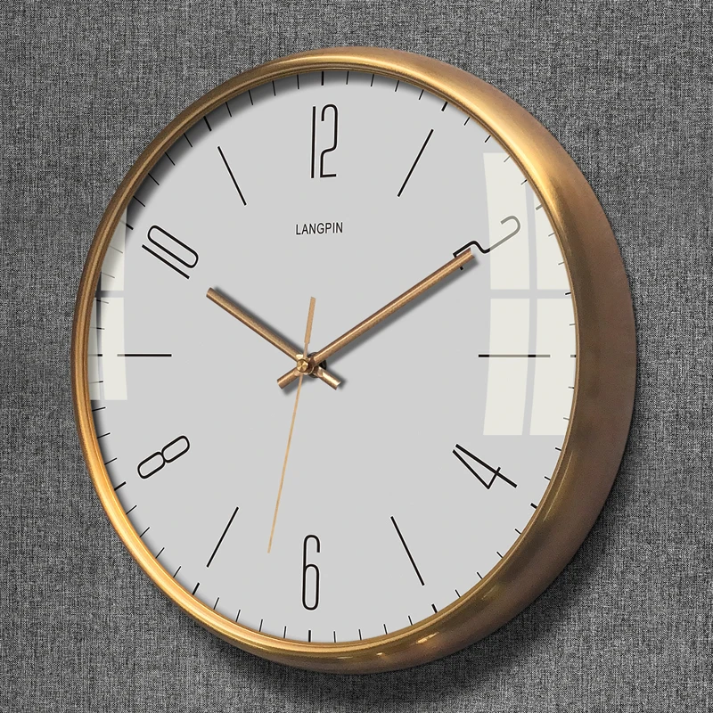 Large Wall Clock Vintage Solid Wood Retro Silent Color:F;Sheet Size:15 INCHES (38CM)