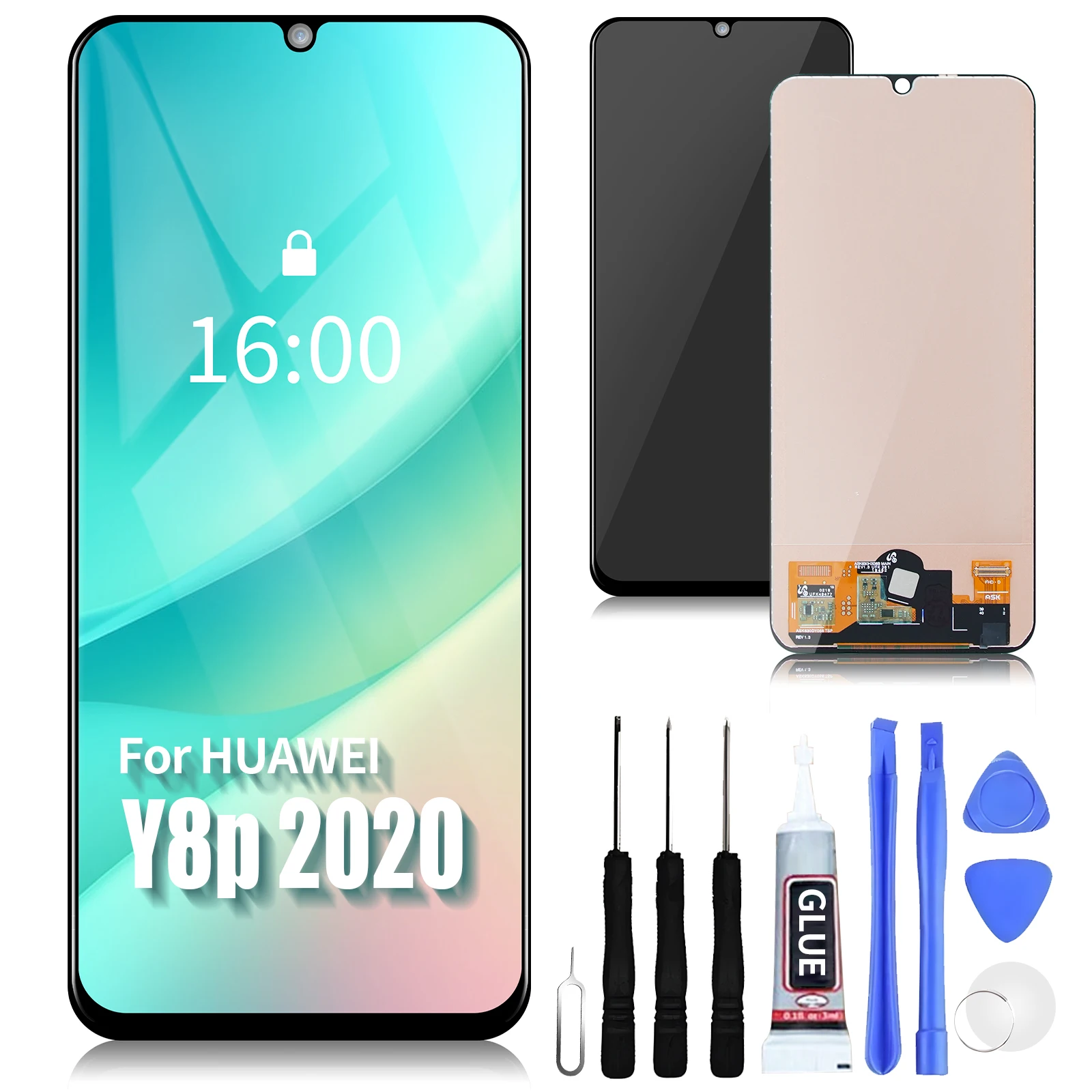 

6,3 "для оригинального ЖК-дисплея Huawei Y8p 2020 телефон дисплей сенсорный экран дигитайзер в сборе Замена