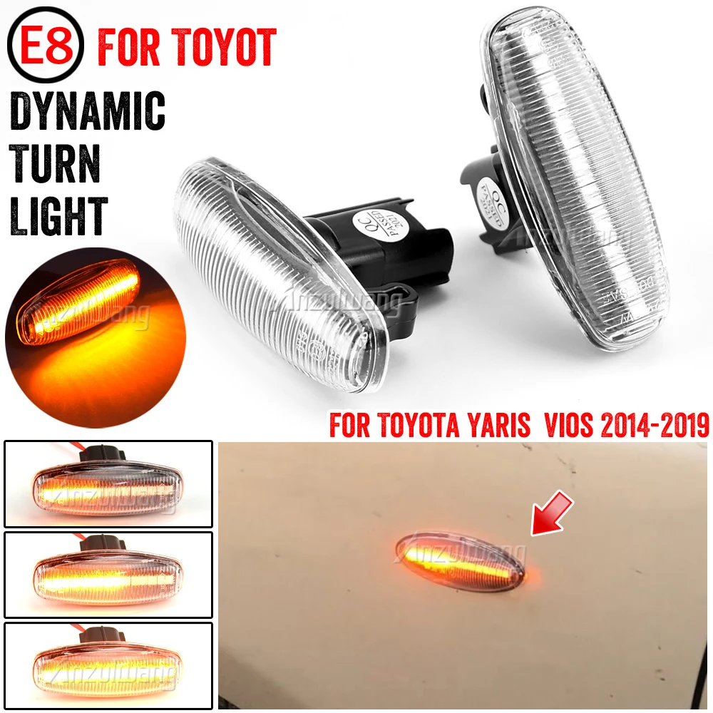 

1 Pair For Toyota Yaris Vios Car Led Dynamic Side Marker Turn Signal Light Sequential Blinker Light 2014 2015 2016 2017-2019