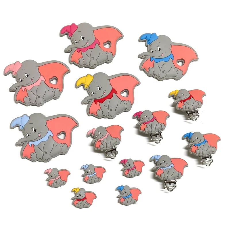 5/10pcs silica gel Dumbo Silicone Pacifier clip Molar Bead DIY Pacifier Chain Jewelry Accessories pacifier clip pacifier chain pacifier accessories baby silicone accessories