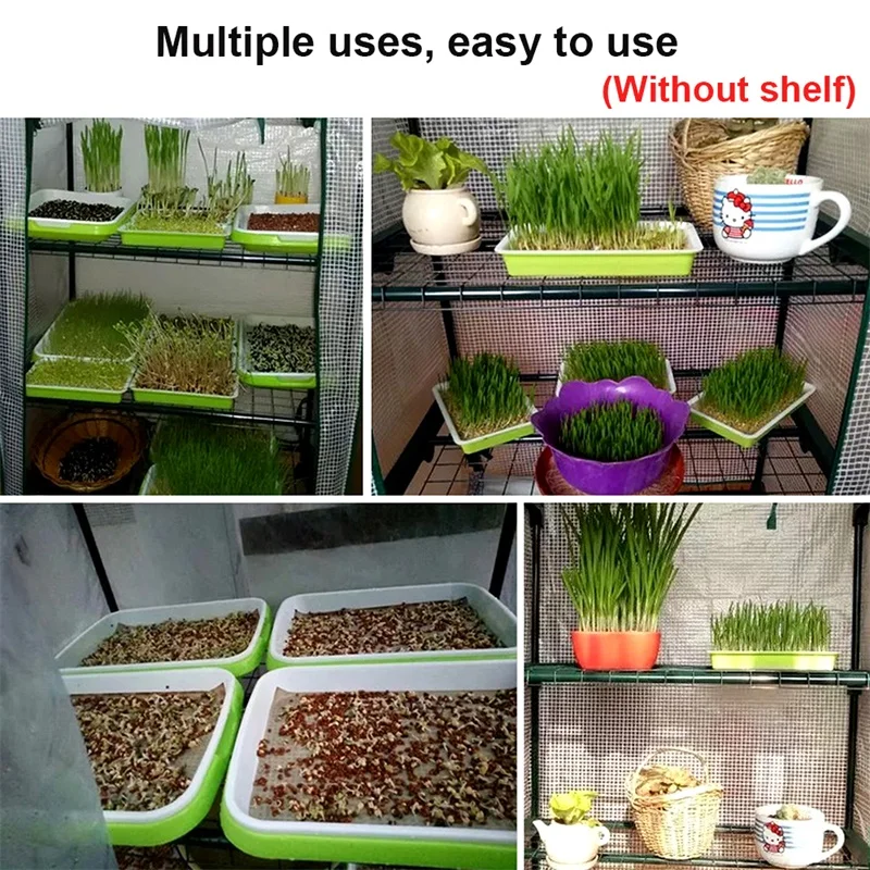Mini Greenhouse Cover Outdoor Grow Tent Fiberglass Gridding Cloth Garden Warm Room Four Floors Growhouse Replacemet Cover