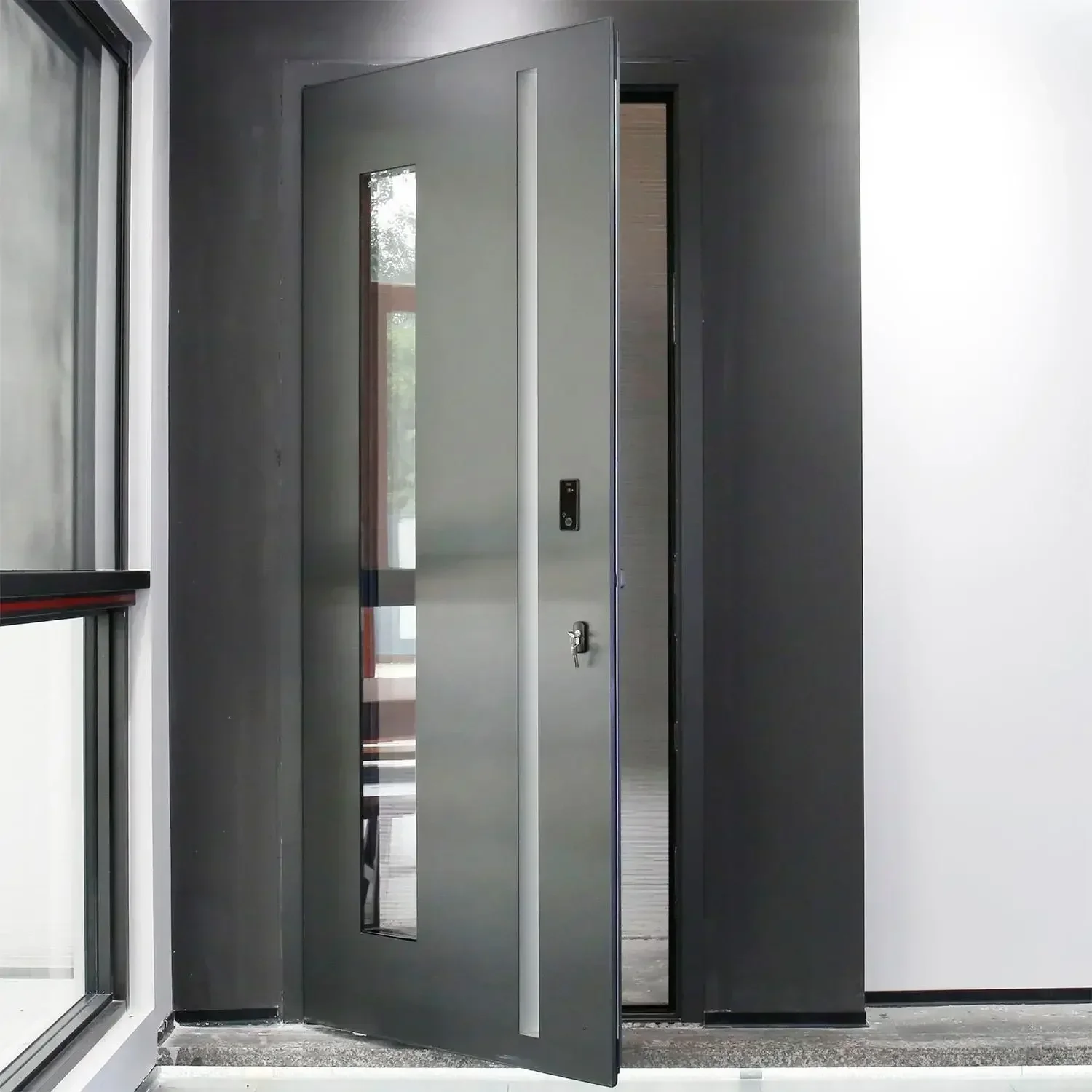 High-End Luxurious Front Door Tempered Glass Aluminium Entrance Doors Main Security Doors for Home Decoration