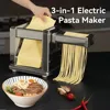 Electric Pasta Maker Stainless Steel Noodle Machine with Roller&Cutter Adjustable 7 Thickness &2 Width for Spaghetti, Fettuccini 3