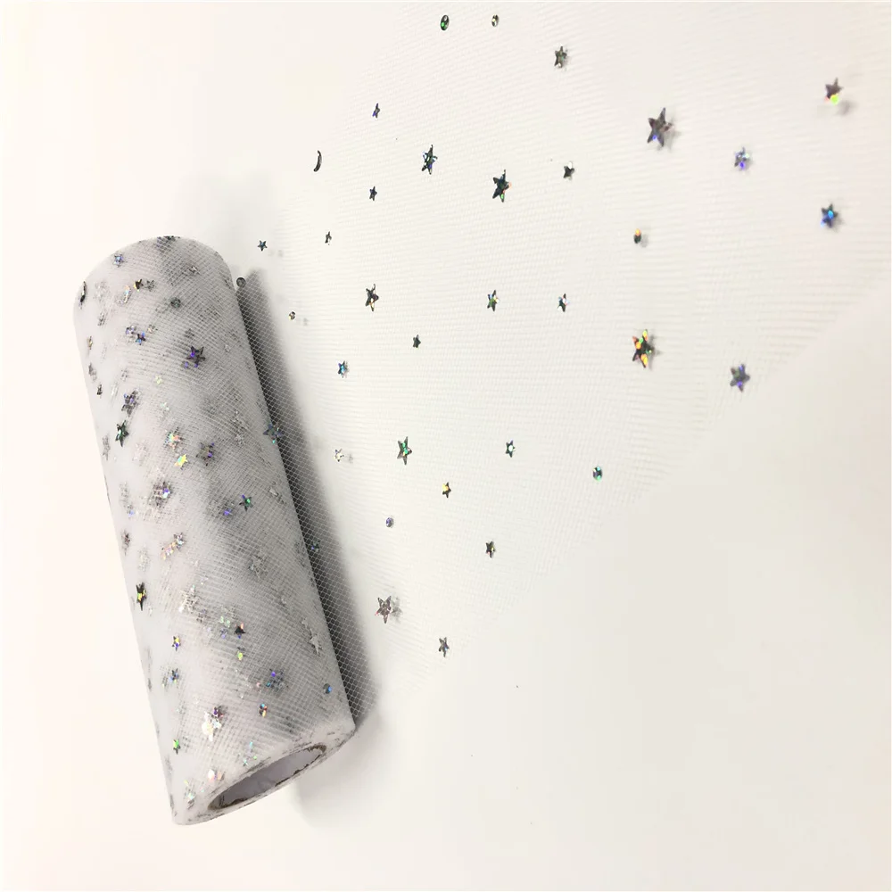 Rotoli Di Tulle Glitterato, 15,2 Cm X 45 M, Con Paillettes