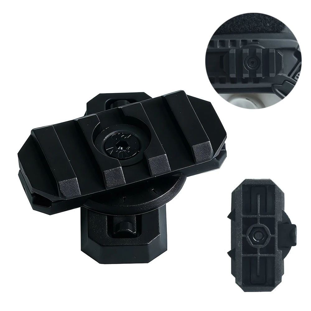 BOOIU New Fast Helmet Side Rail Adapter Nylon 360 Rotatable Helmet Rail Flashlight Mount For Airsoft Helmet Hunting Accessories
