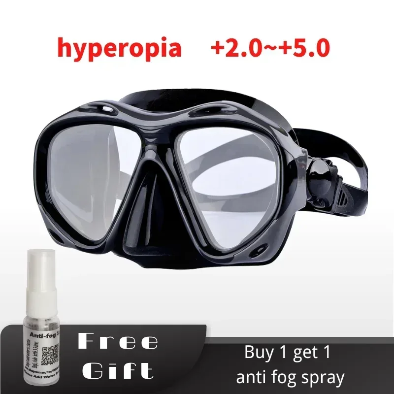 Farsighted Presbyopia Diving Mask with Tempered Glass Lenses