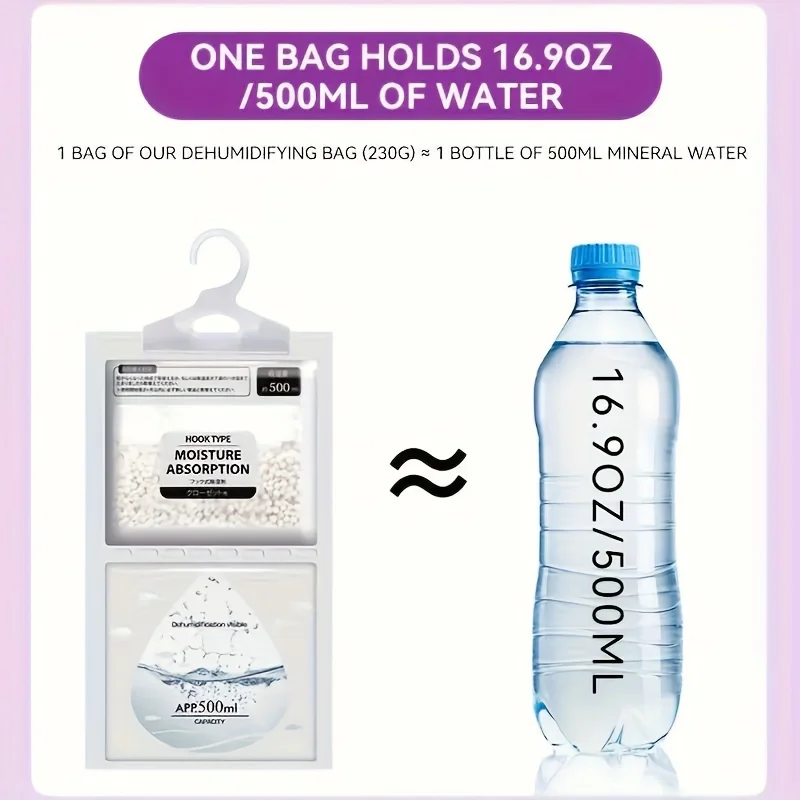 Moisture absorber bag 5 Large Dehumidification Bags Moisture Absorbing Breathable Mold Proof Used for Wardrobe and Household Dehumidification